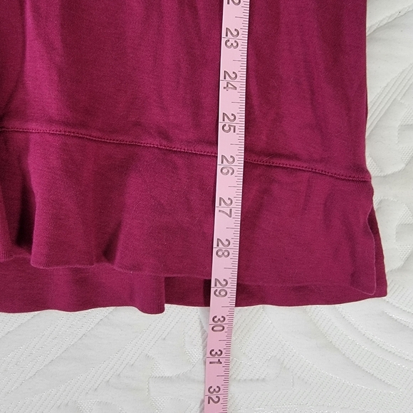 J Jill Perfect Pima 100% Pima Cotton Burgandy V Neck Tunic Top Size Small - Picture 9 of 9